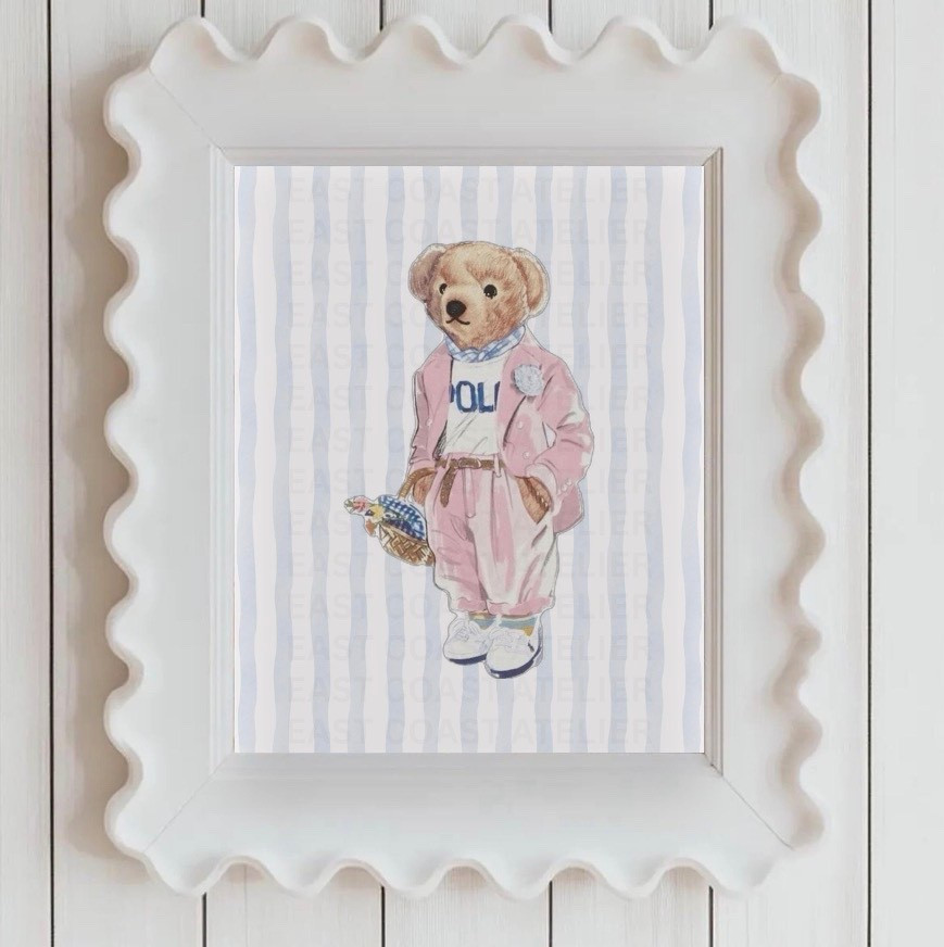 found this adorable print of the Ralph Lauren Polo bear for your home refresh! it would look so cute in a dorm or college apartment, a coastal grandmillennial style home, or as nursery wall art 🤍

bedroom refresh • coastal grandmillennial • coastal granddaughter • polo Ralph Lauren • watercolor wall art • dorm wall decor • college apart wall art • framed art prints • blue striped • pink and blue • nursery decor • living room refresh • home upgrade • affordable home finds • diy wall decor • Etsy finds • preppy style • 

#LTKHome #LTKSaleAlert #LTKU