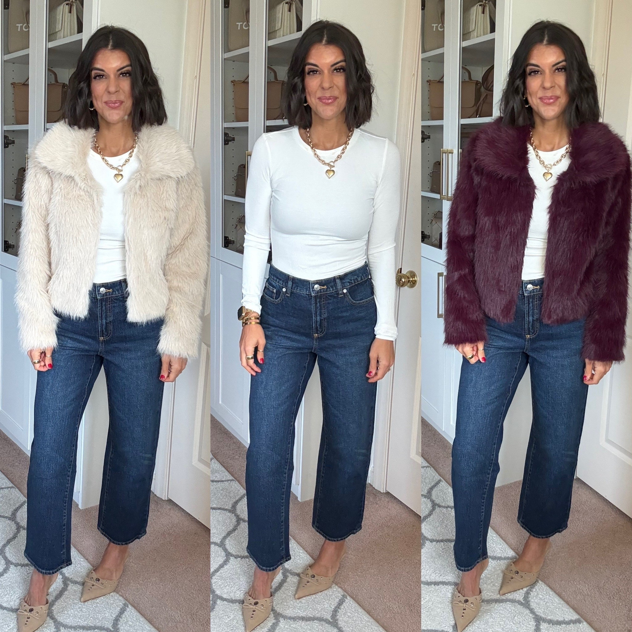 New Walmart fur and Walmart jeans! Size small in fur
Size 2 in jeans. Size down if in between 

#LTKFindsUnder100 #LTKSeasonal #LTKHoliday