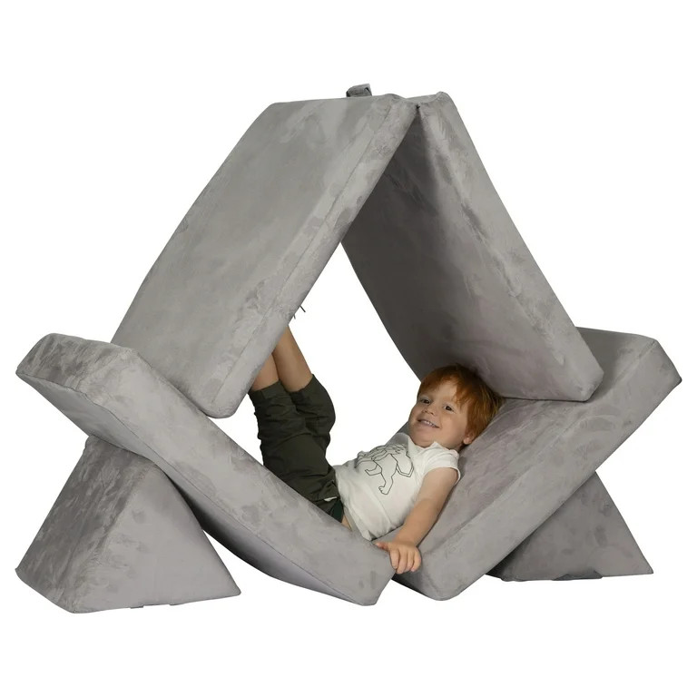 Huddle Customizable Kids Play Foam Couch, Grey, 4 Pieces, for Toddlers Ages 2+ | Walmart (US)