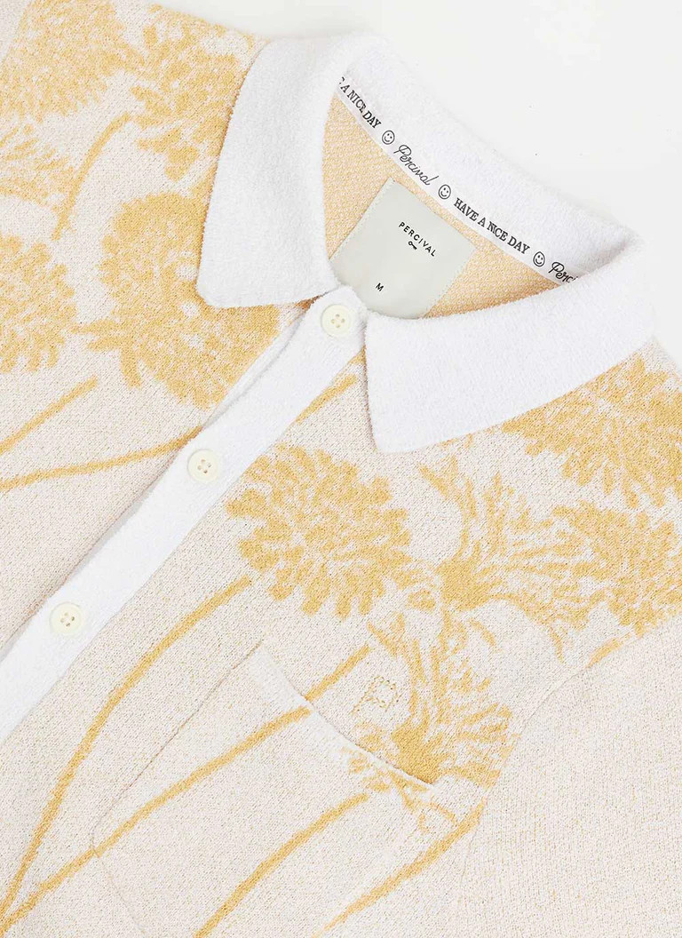 Dandelions Shirt | Knitted Cotton | Cream | Percival Menswear