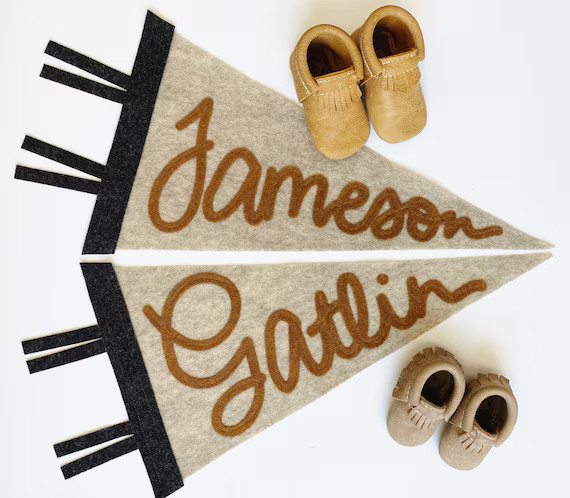 Custom Name Pennant Script | Etsy | Etsy (US)
