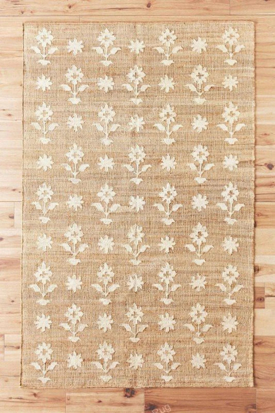 Handmade Jute Kilim Rug: Cotton Flower Design, Ethnic Carpet - Etsy UK | Etsy (US)