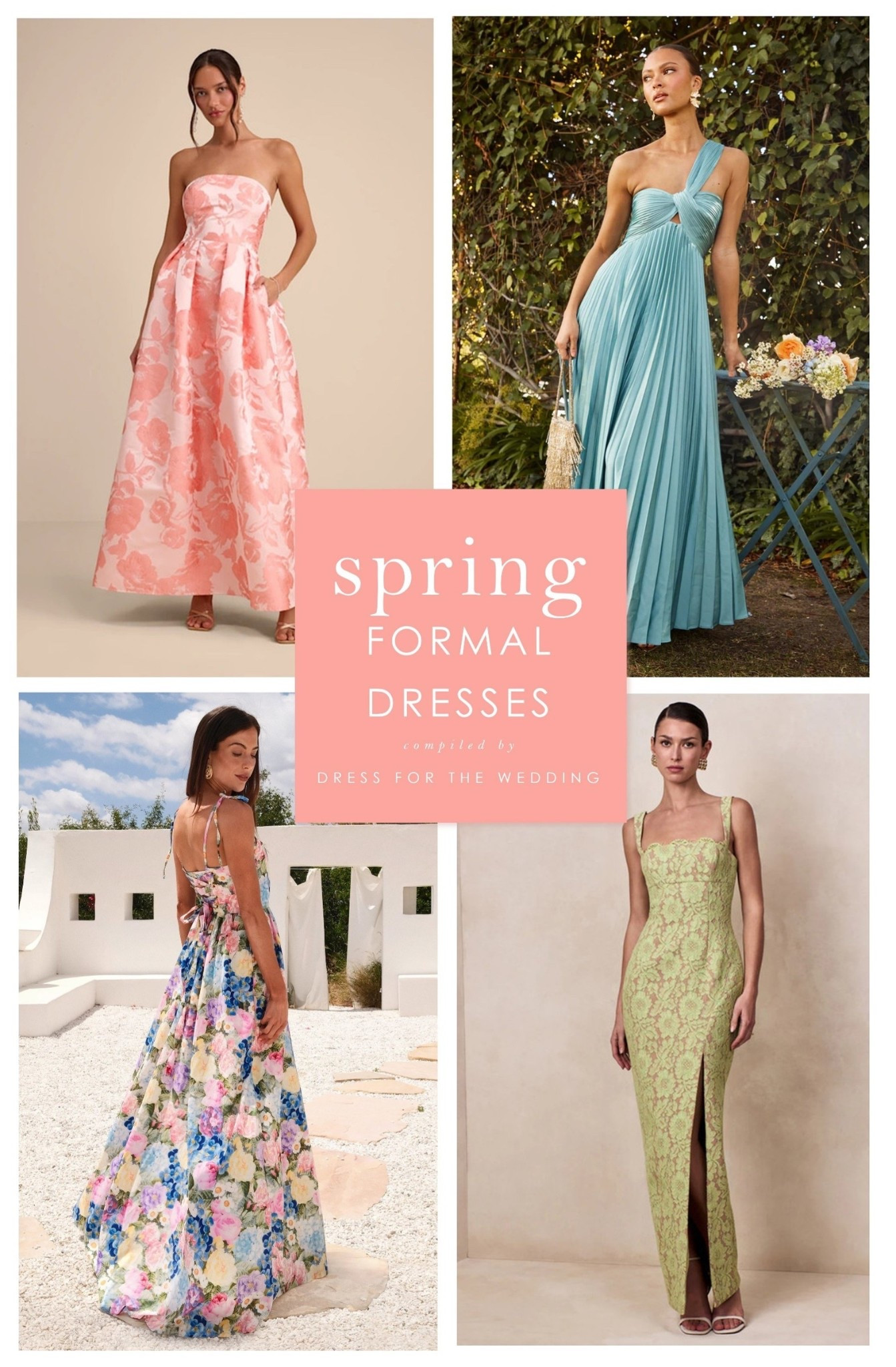 Spring formal dresses for spring weddings and events. Formal wedding guest dresses 🌸Ideas for what to wear to a spring or summer black tie wedding. 30 ideas from formal dresses for weddings from Mac Duggal, Show Me Your Mumu, Lulus, Astr the Label, Club L London and more. Long dresses, formal maxi dresses.
Follow Dress for the Wedding for more! wedding guest dresses, bridesmaid dresses, wedding dresses, mother of the bride dresses, cute outfits, affordable dresses, dresses under 100. 
@Lulus @ASTR the Label 

#LTKgrwm #LTKSeasonal #LTKWedding