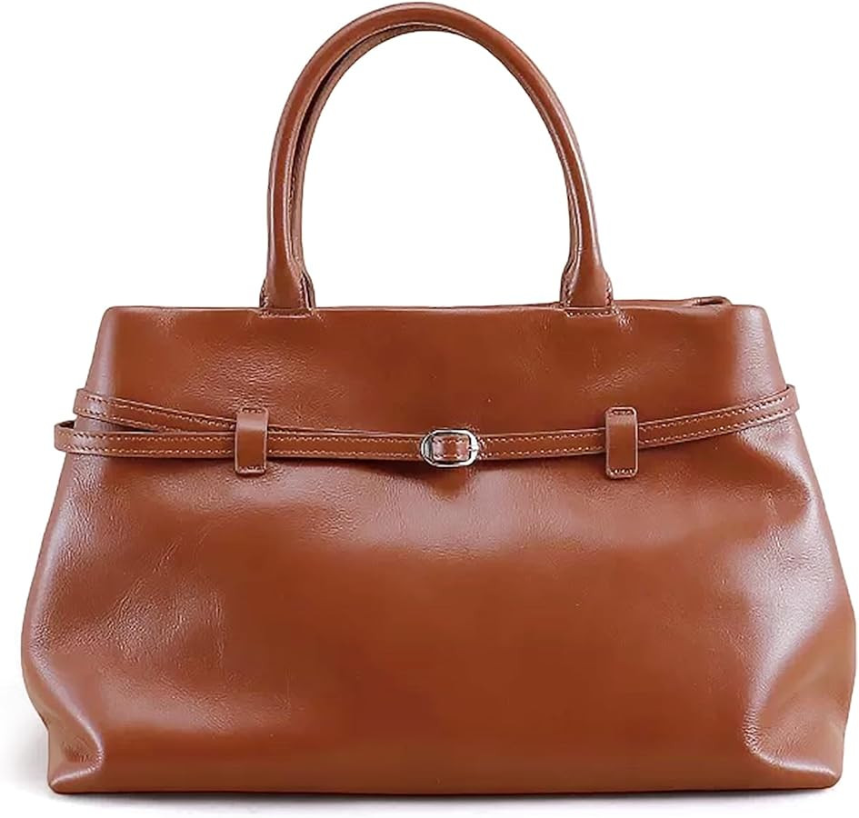 Soft Leather Tote Shoulder Bag for Women Top Handle Crossbody Purses Fashion Women's Satchel Hand... | Amazon (US)