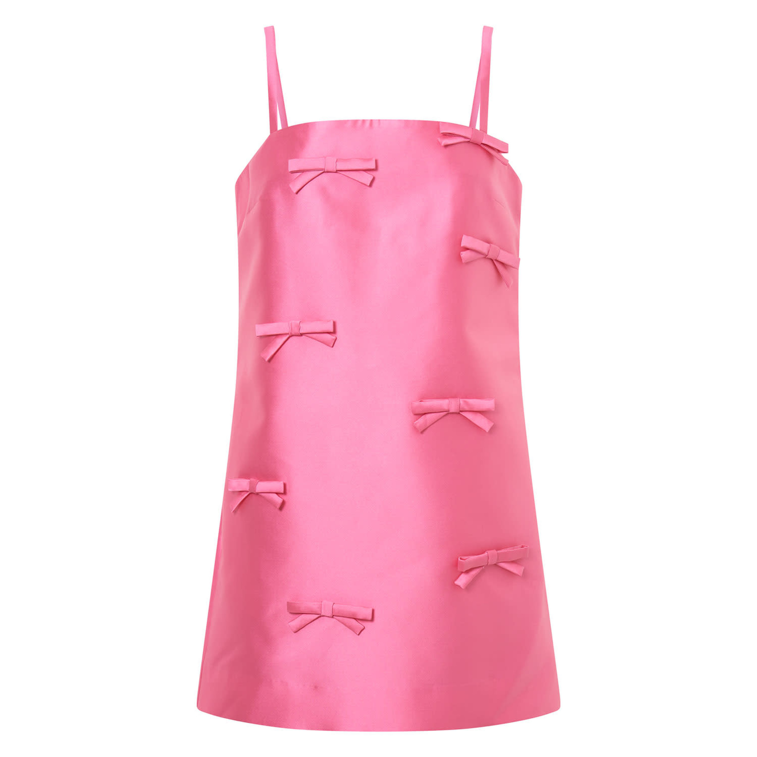Satin Mini Bow Dress - Candy Pink | Oroton | Oroton