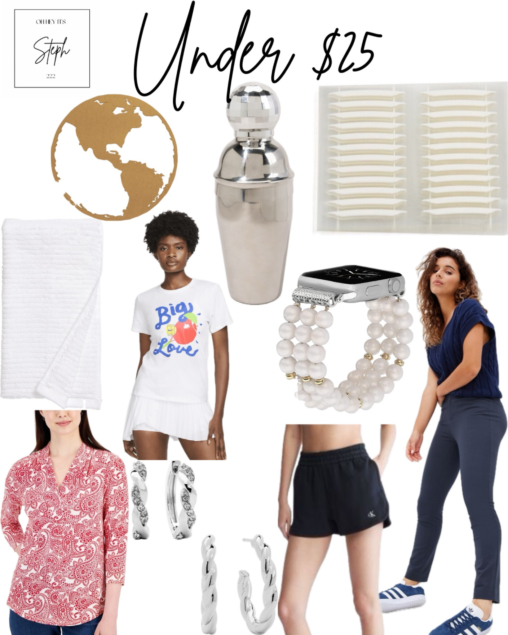 Under $25


False Eyelid Sticker Tape, Target, Cocktail Shaker, Francesca’s, Globe, Cut Out, Wall Art, Etsy, Apple Watch Band, Crew-Neck T-Shirt, Nike, Organic Cotton Blend Hand Towel, Nordstrom, Skinny Ankle Pants, gap factory, Fleece Shorts, Calvin Klein, Crystal Twist Hoop Earrings, Macys, Paisley Printed Top

#LTKhome #LTKsalealert #LTKfindsunder50