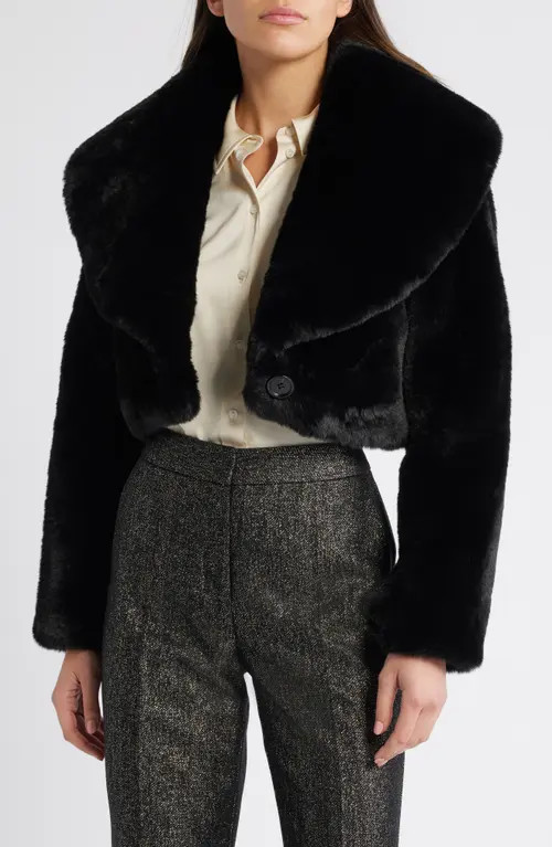 Et Ochs Faux Fur Bolero in Black at Nordstrom, Size X-Small | Nordstrom
