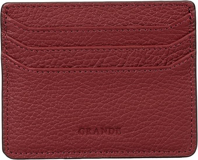grande 3633 Genuine Leather Card Holder For Women and Men Super Slim Minimalist Small Snap Wallet... | Amazon (US)