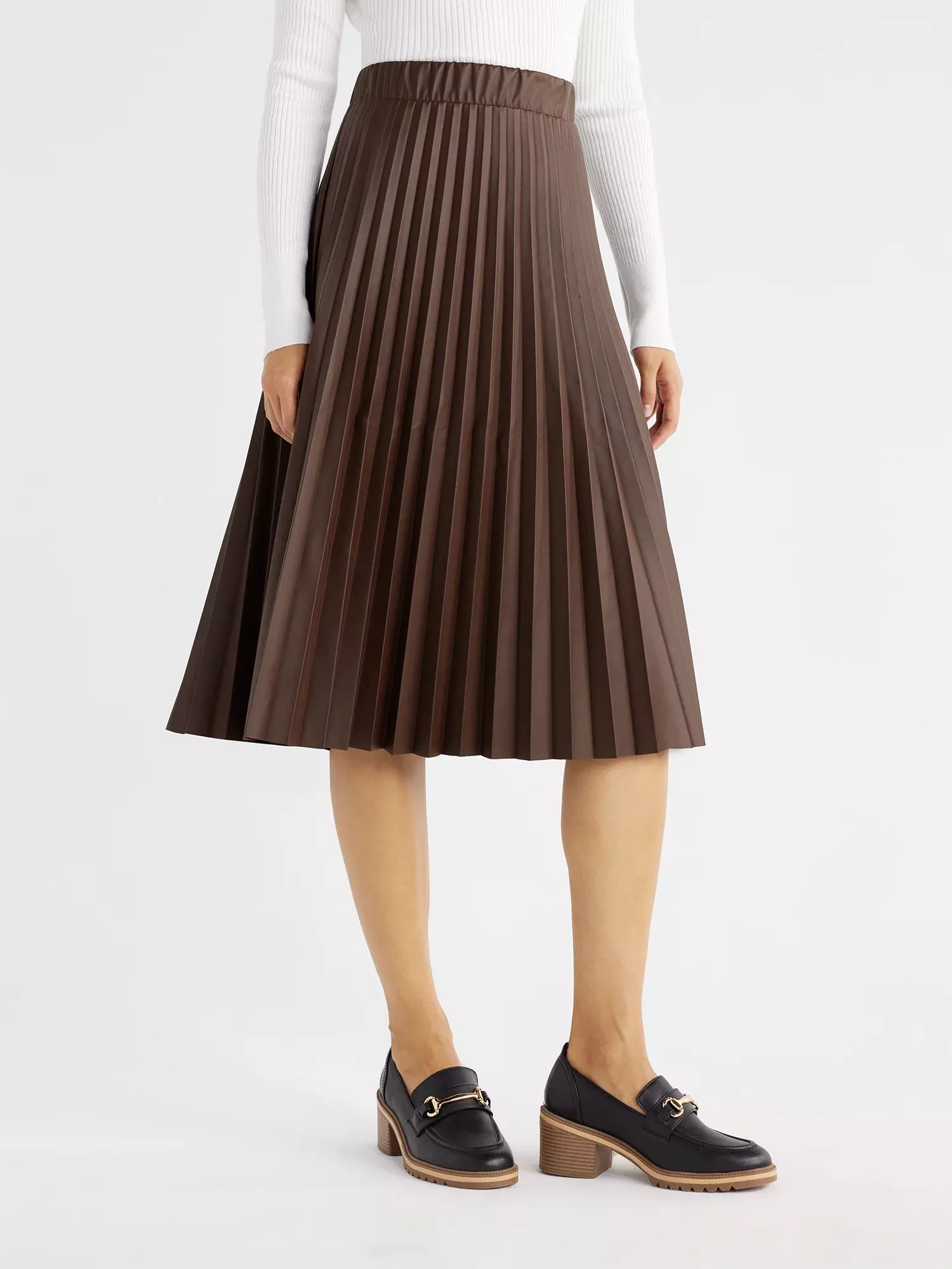 Leather pleated shop skirt xs