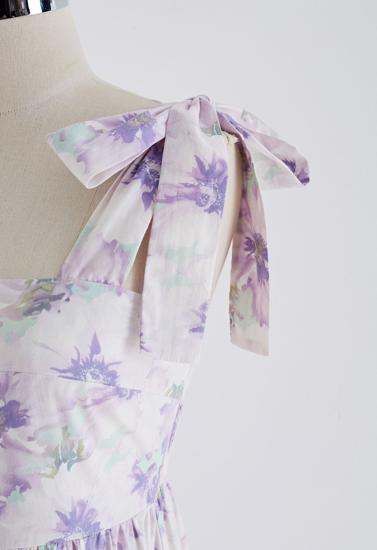 Lilac Blossom Tie-Strap Maxi Dress | Chicwish