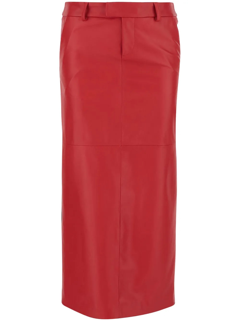 ARMARIUM Leather Column Skirt | Red | FARFETCH | Farfetch Global