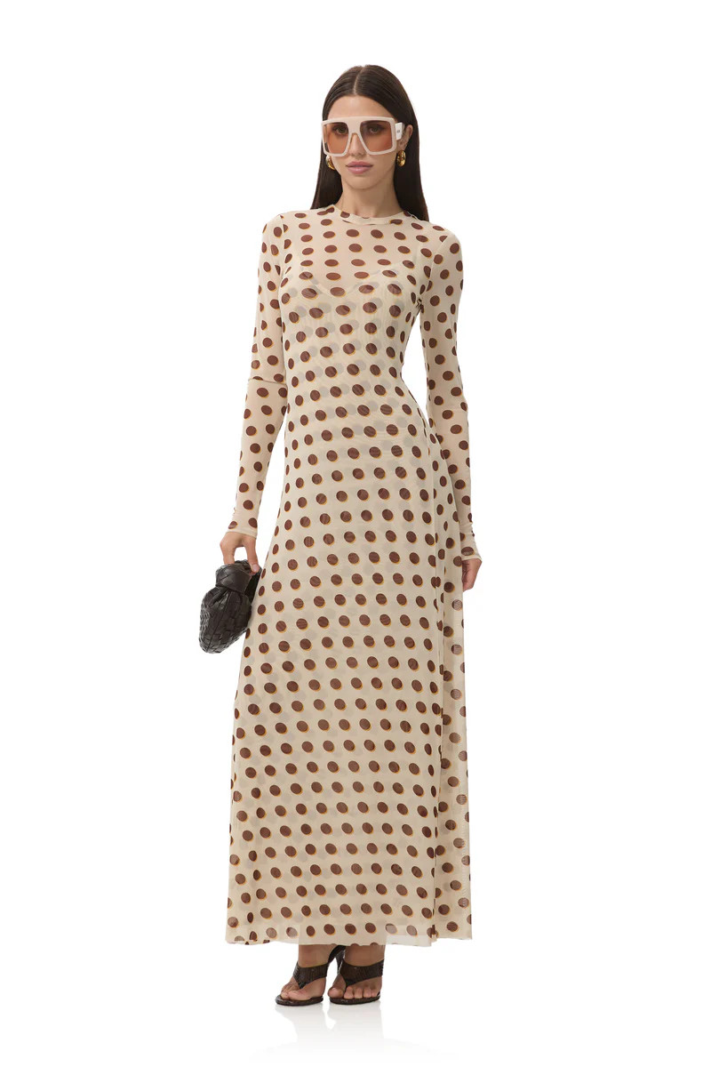 Paola Dress - Gold Halo Dot | ShopAFRM