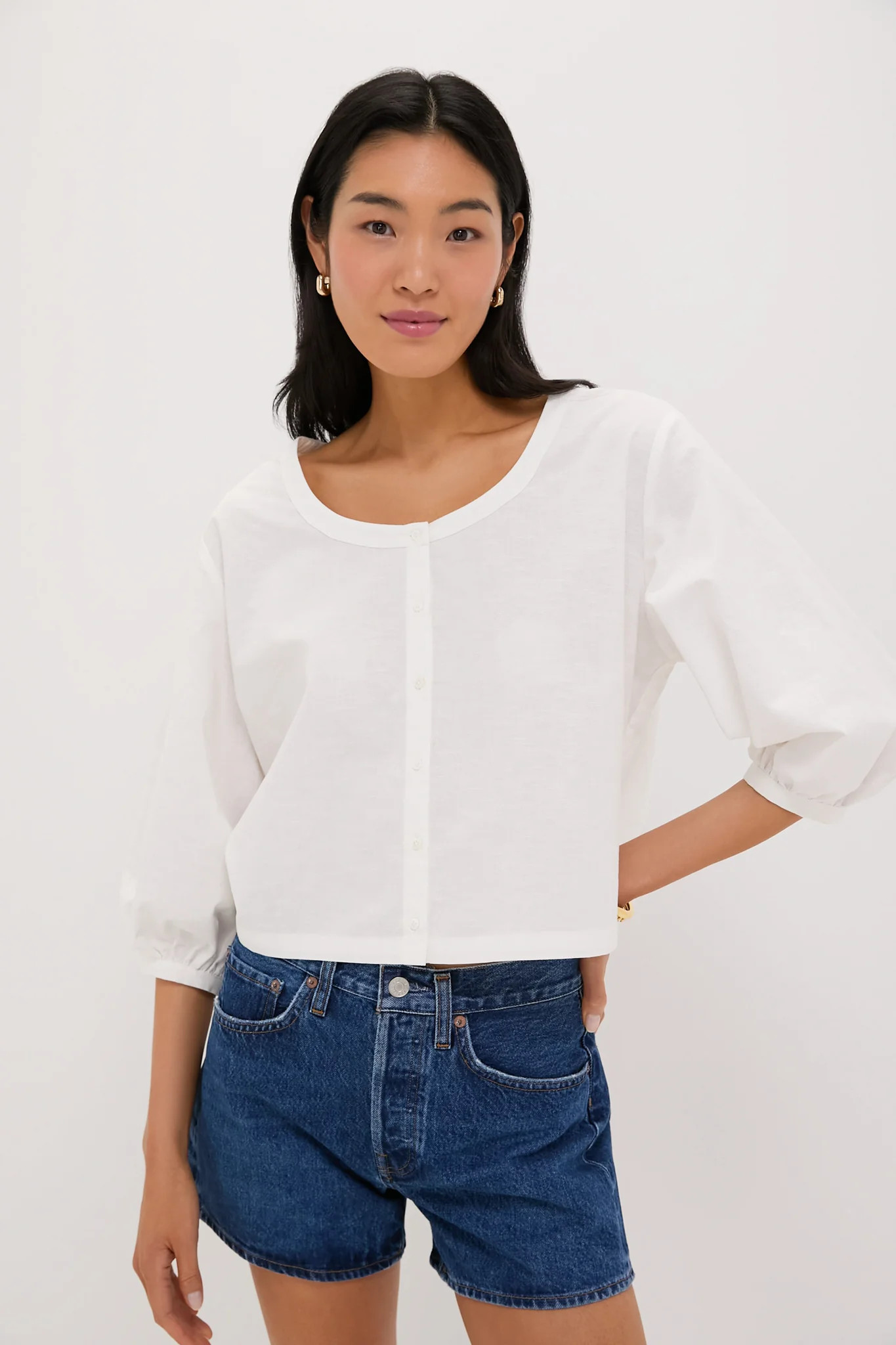 White Linen Kennedi Blouse | Tuckernuck (US)