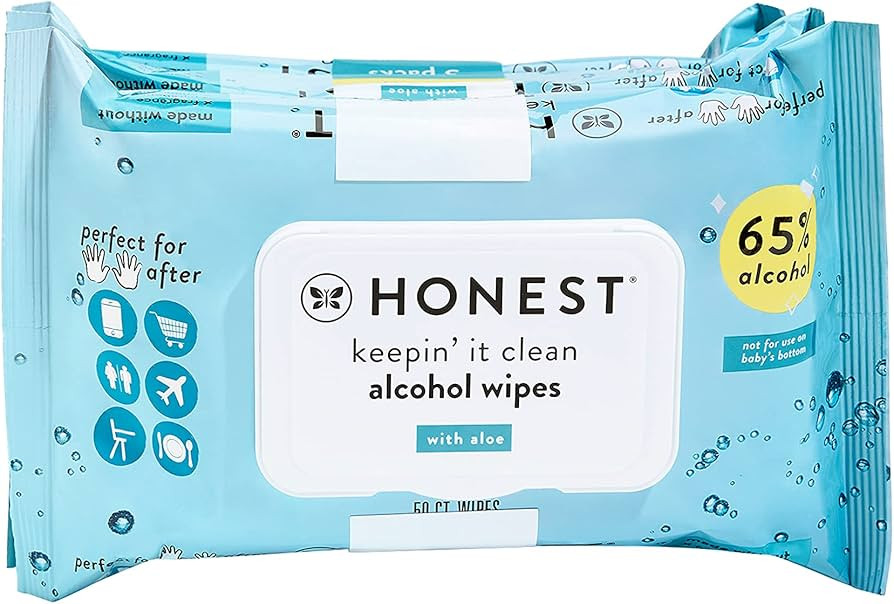 The Honest Company Sanitizing Alcohol Wipes, Unscented, 50 Count (Pack of 3) | Amazon (US)