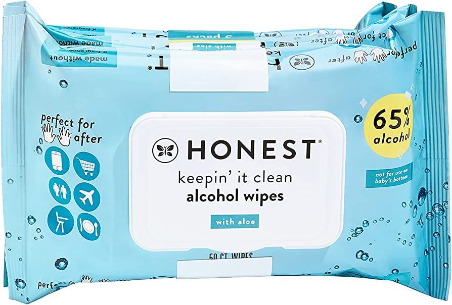 The Honest Company Sanitizing Alcohol Wipes, Unscented, 50 Count (Pack of 3) | Amazon (US)