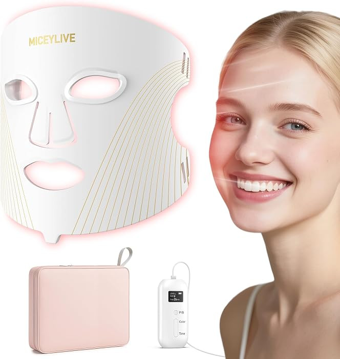 MICEYLIVE Red Light Therapy Mask for Face - Infrared Led Face Mask for Anti-Aging & Facial Skinca... | Amazon (CA)