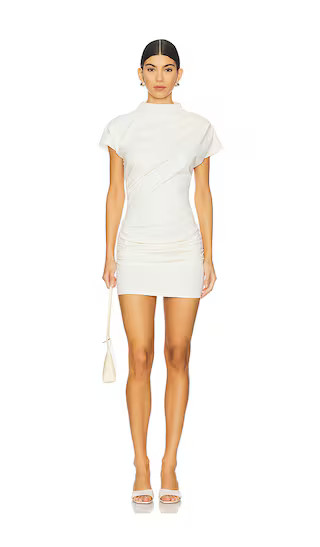 x REVOLVE Archer Draped Mini Dress in Cream | Revolve Clothing (Global)