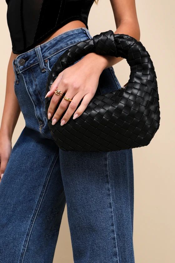 Mejia Black Woven Knotted Handbag | Lulus (US)