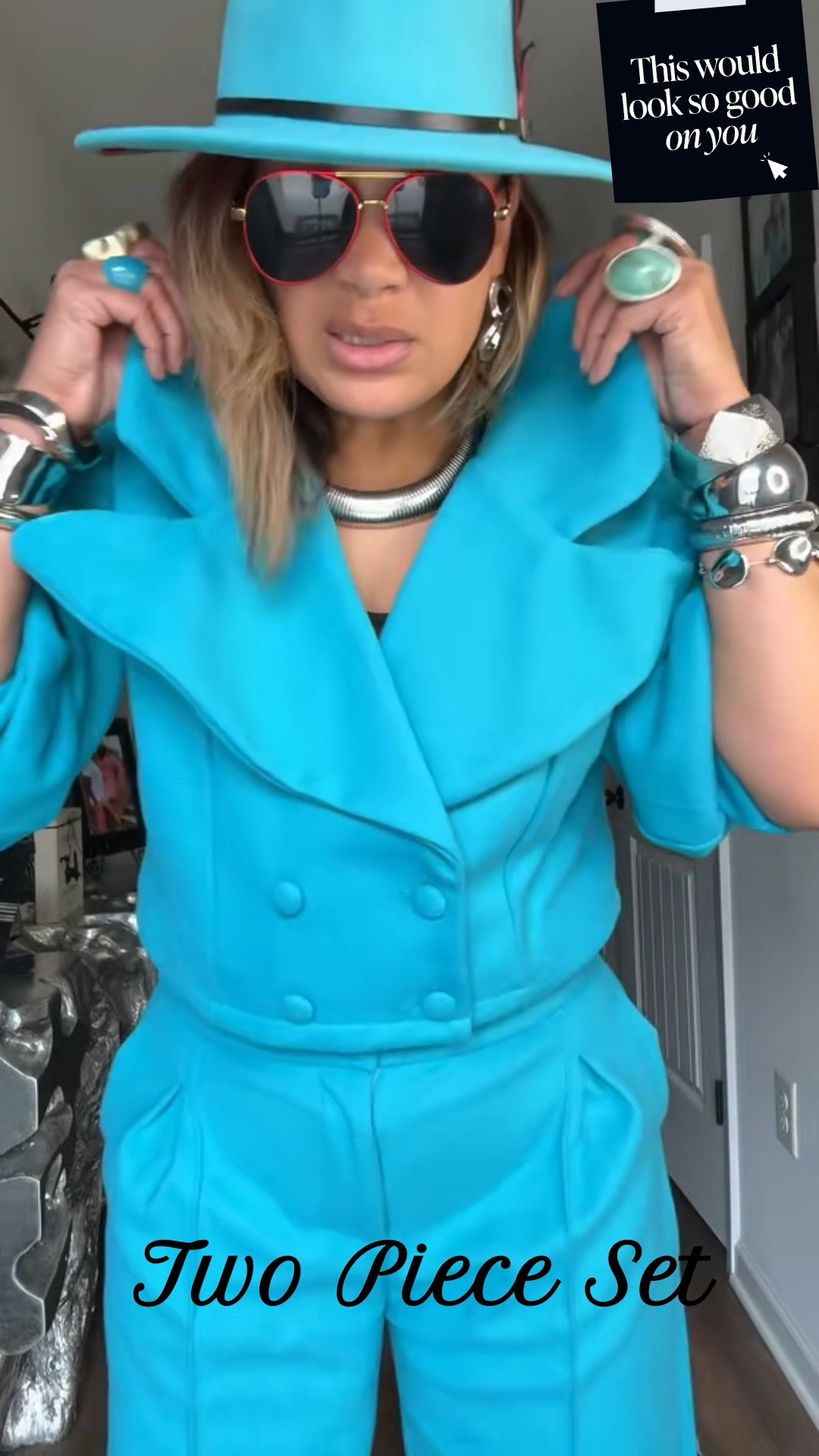 This two piece set is the epitome of Classy!  #fedora #twopieceset #blue #jewelry #sunglasses #chic #classy #trendy #wool #comfortable #edgy #styleinspo #fashioninspo #holiday #cozy #quality #christmas #affordable #sunglasses

#LTKHoliday #LTKCyberWeek #LTKootd