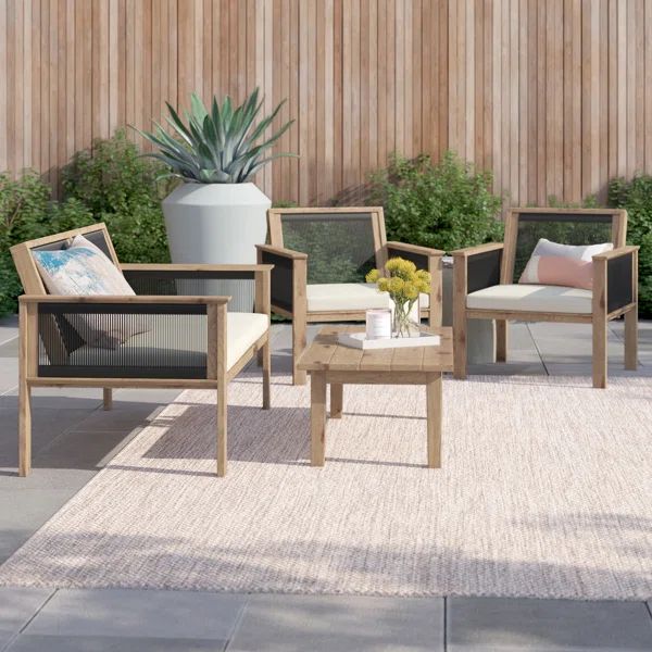 Alexandre 4 - Person Seating Group with CushionsSee More by Mercury Row®Rated 4.3 out of 5 stars... | Wayfair North America