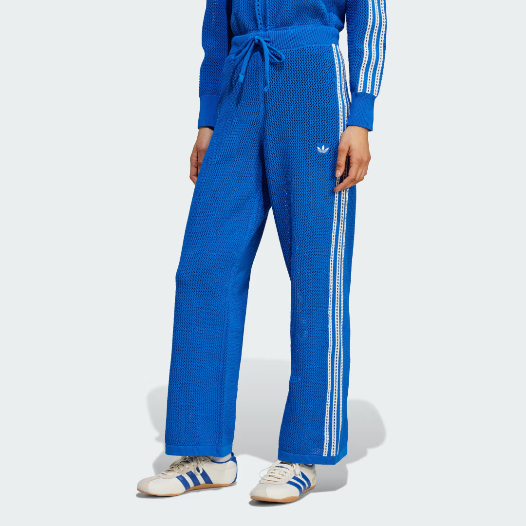 adidas Originals Premium Crochet Track Pants Blue L Womens | adidas (US)