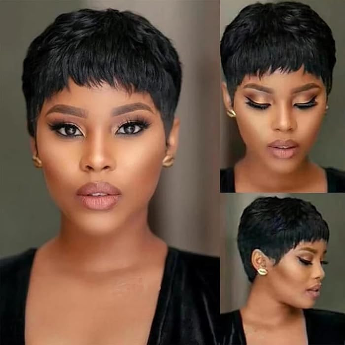 Pixie Cut Wig Human Hair Short Pixie Cut Wigs for Black Women Human Hair Glueless pixie Layered N... | Amazon (US)