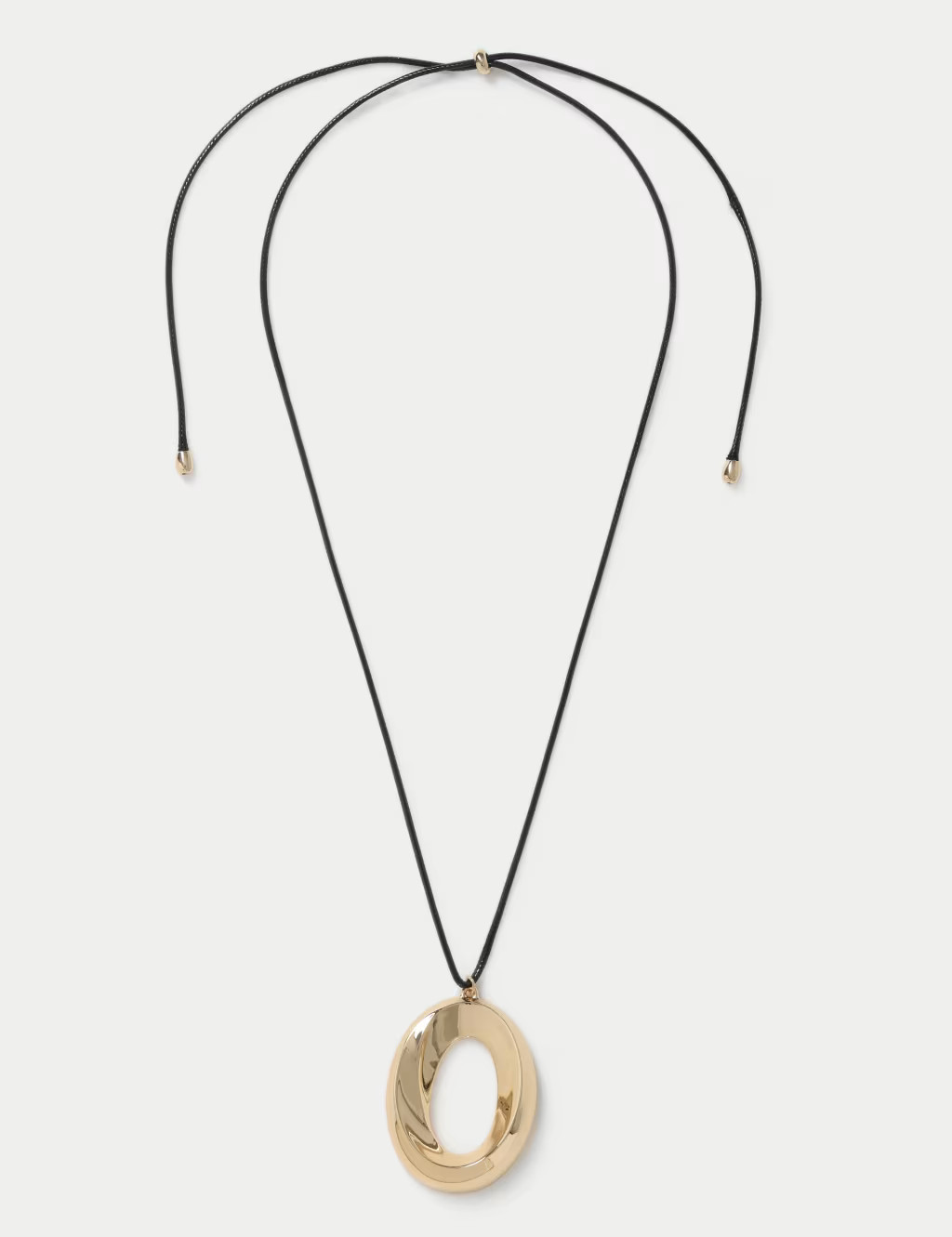 Gold Tone Open Circle Black Cord Pendant Necklace | Marks & Spencer (UK)