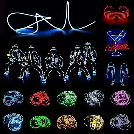 5m El Wire El Cable Neon Light Lighting Electroluminescence Battery Operated(Yellow) | Walmart (CA)