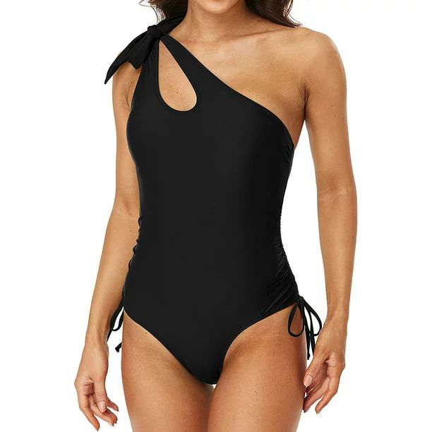 Women Ribbed One Piece Swimsuits Tie Side High Cut Bathing Suits Padded Monokinis - Walmart.com | Walmart (US)