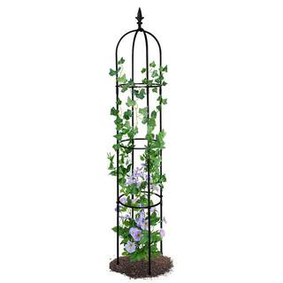 Cisvio 6.2 ft. Garden Obelisk Trellis Lightweight Rustproof Plastic Coated Metal Tall Tower Trellis  | The Home Depot