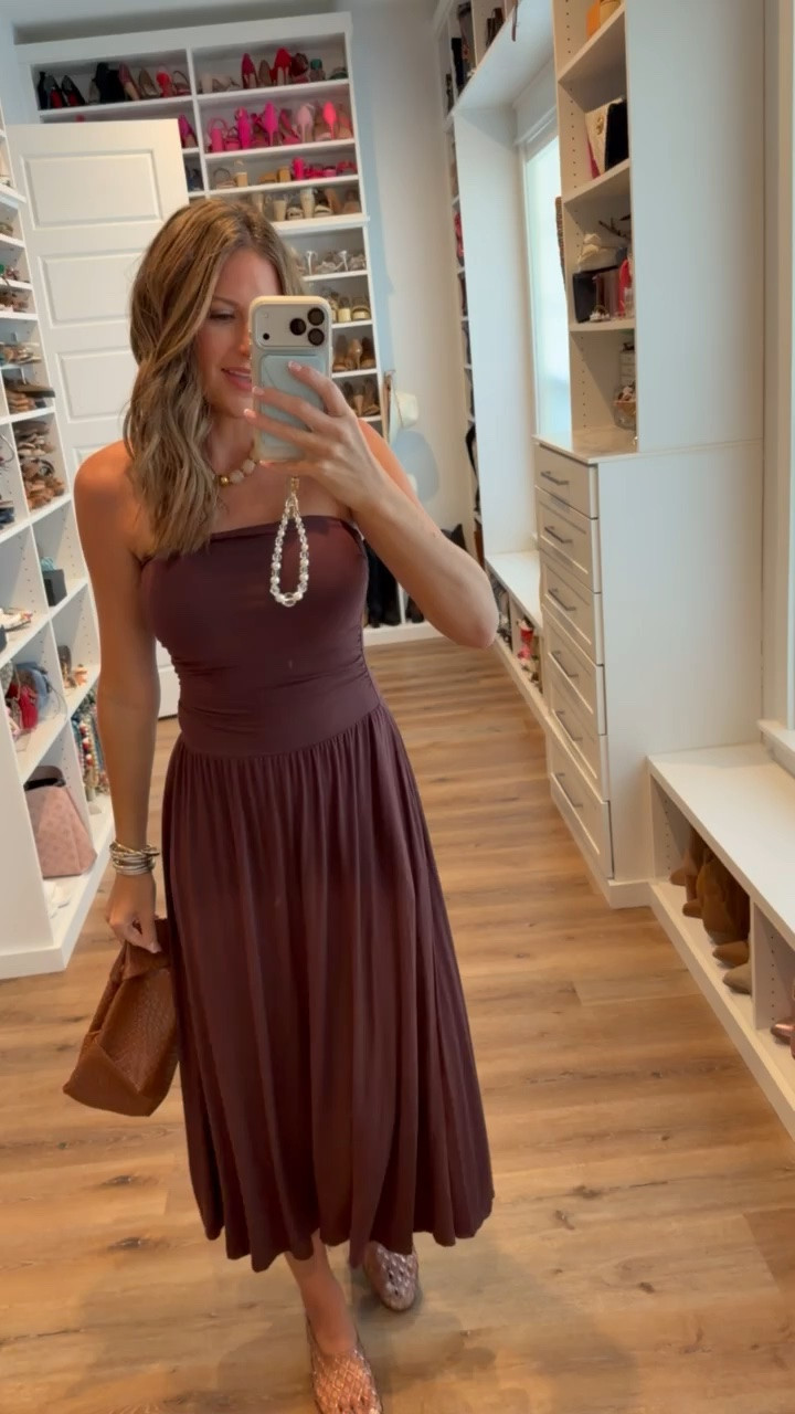In a small dress, necklace, clutch, jelly flats and accessories- fits tts.

#LTKootd #LTKgrwm #LTKSeasonal
