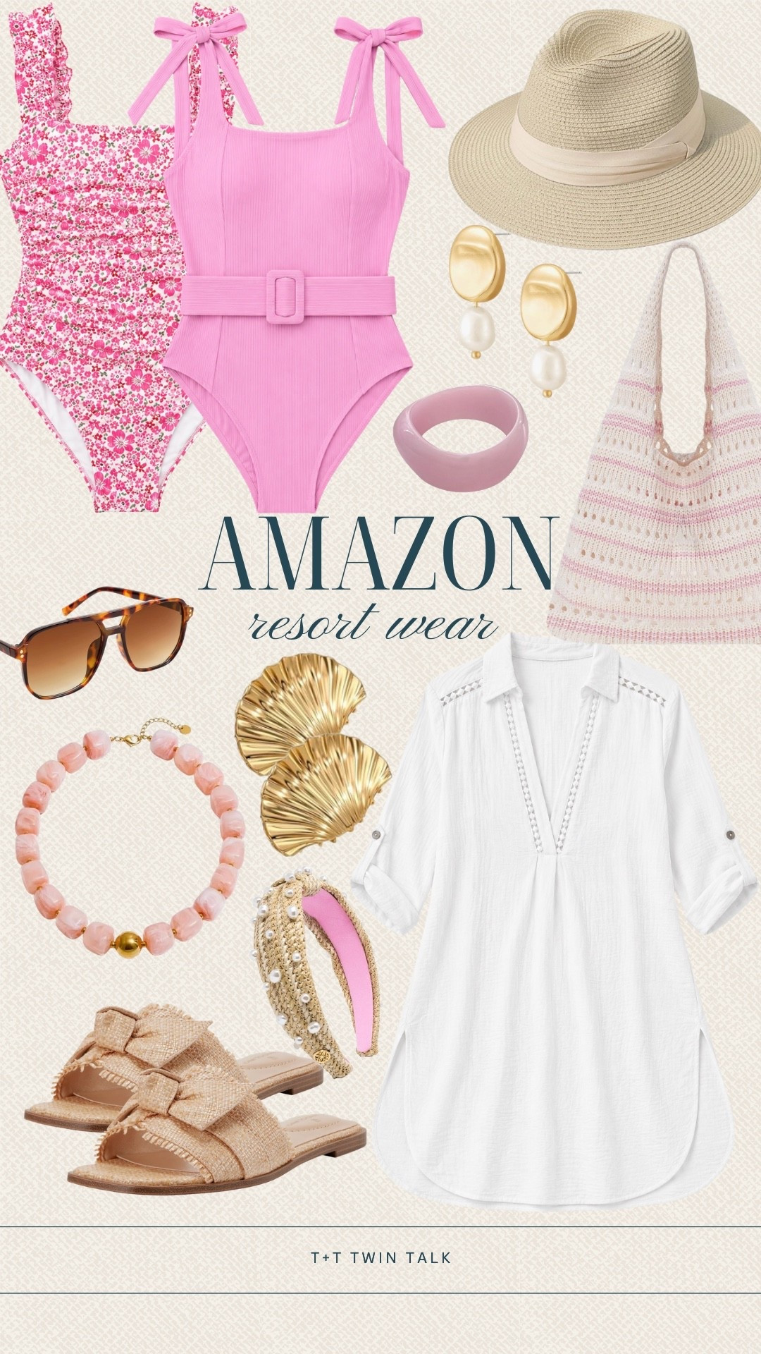 Amazon resort wear finds for everything from pool days to vacation dinners. This mix has the easy staples, fun accessories, and pretty extras that make packing feel a lot more fun. Pink, raffia, and gold always feel right for a getaway.

#LTKOver40 #LTKSeasonal #LTKMidsize