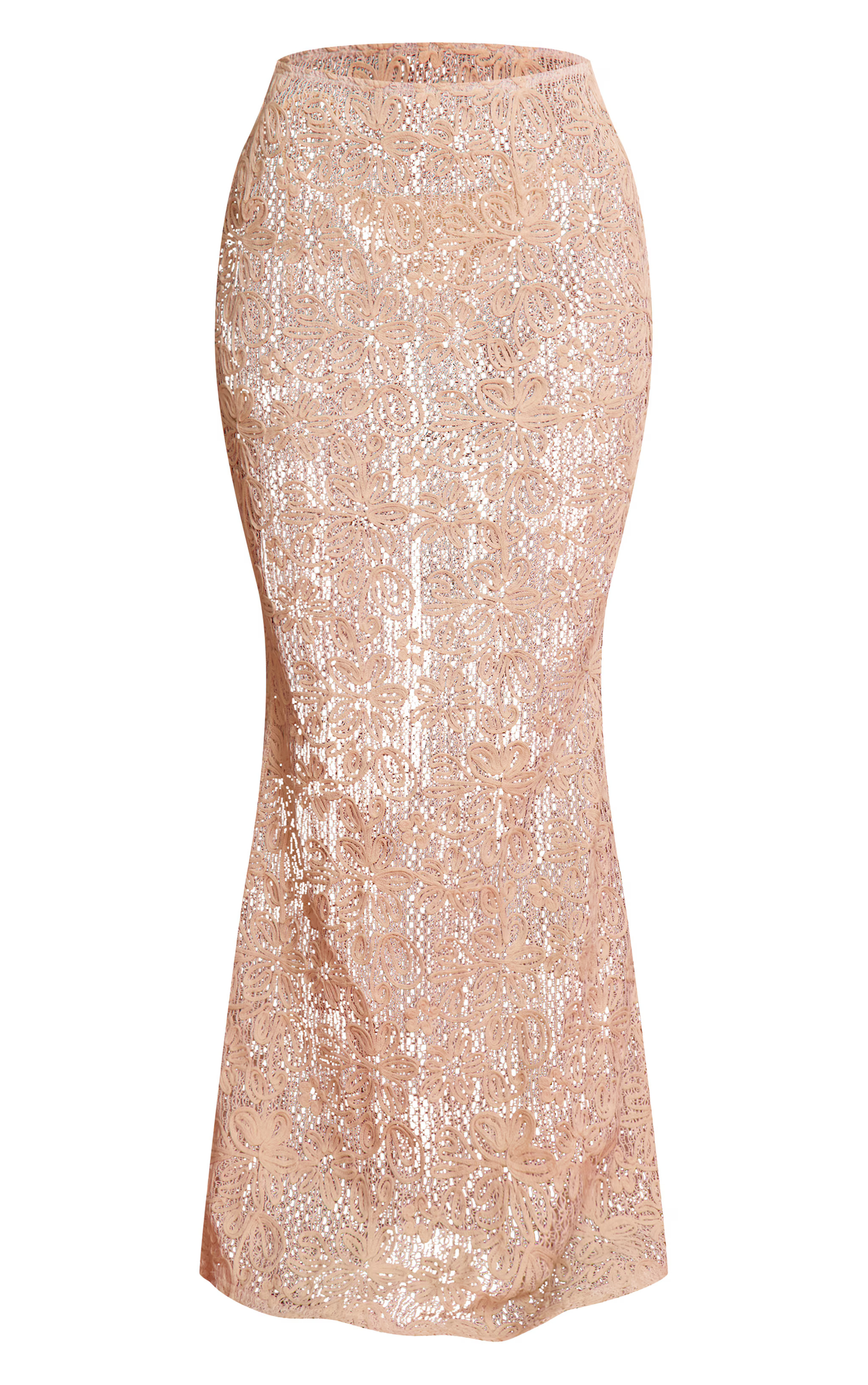 Cream Flower Embroidered Beach Maxi Skirt | Swimwear | PrettyLittleThing UK