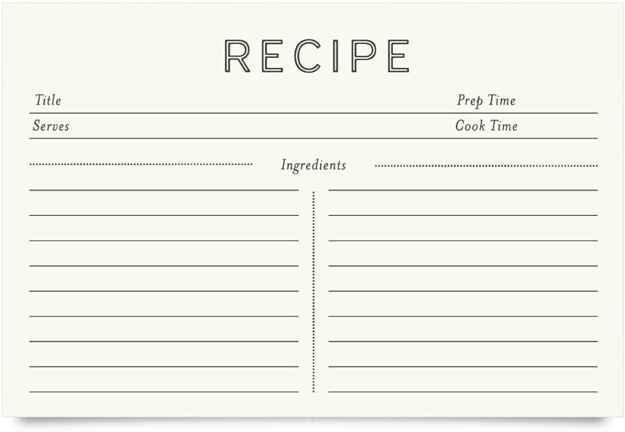 Jot & Mark Recipe Cards 4x6 Inches Blank Double Sided, 50 Count (Modern Minimal) | Amazon (US)