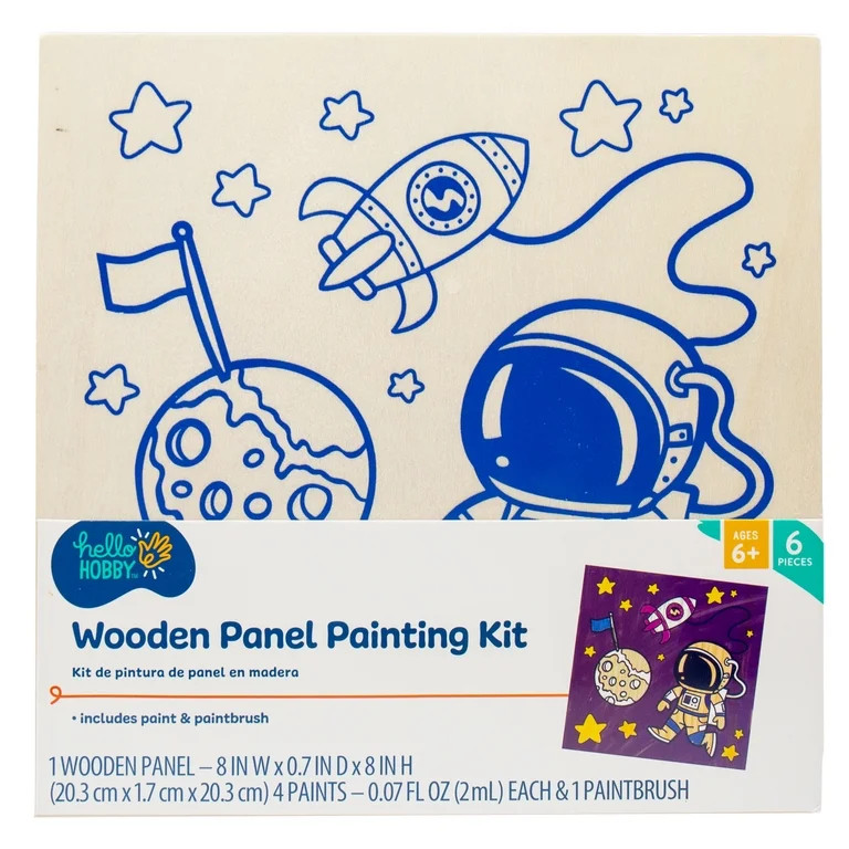 Hello Hobby Blue Space Wood Board Painting Art Kit | Walmart (US)