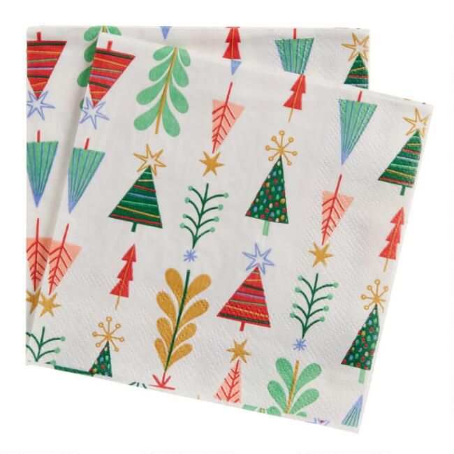 Trees Holiday Beverage Napkins 20 Count | World Market