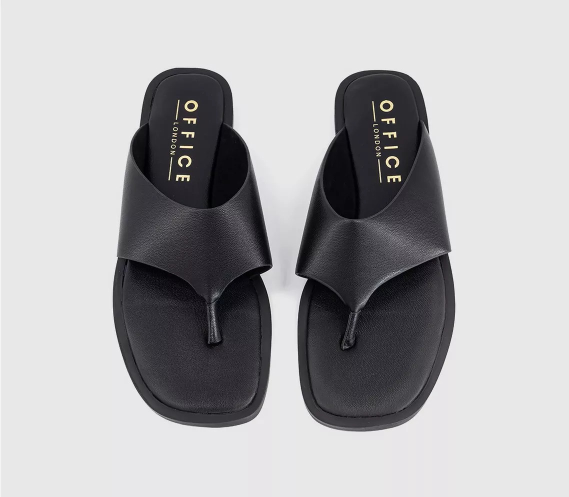 OFFICE Saffie High Vamp Toe Post Sandals Black - Women\u2019s Sandals | Office Shoes (UK)