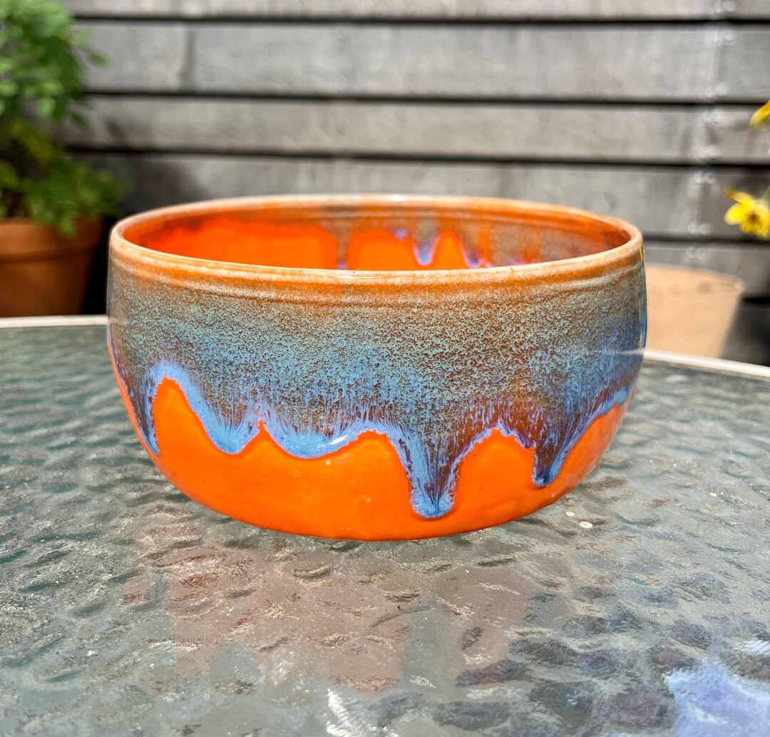 Ceramic Orange and Blue Soup/cereal/fruit/snack Bowl - Etsy | Etsy (US)