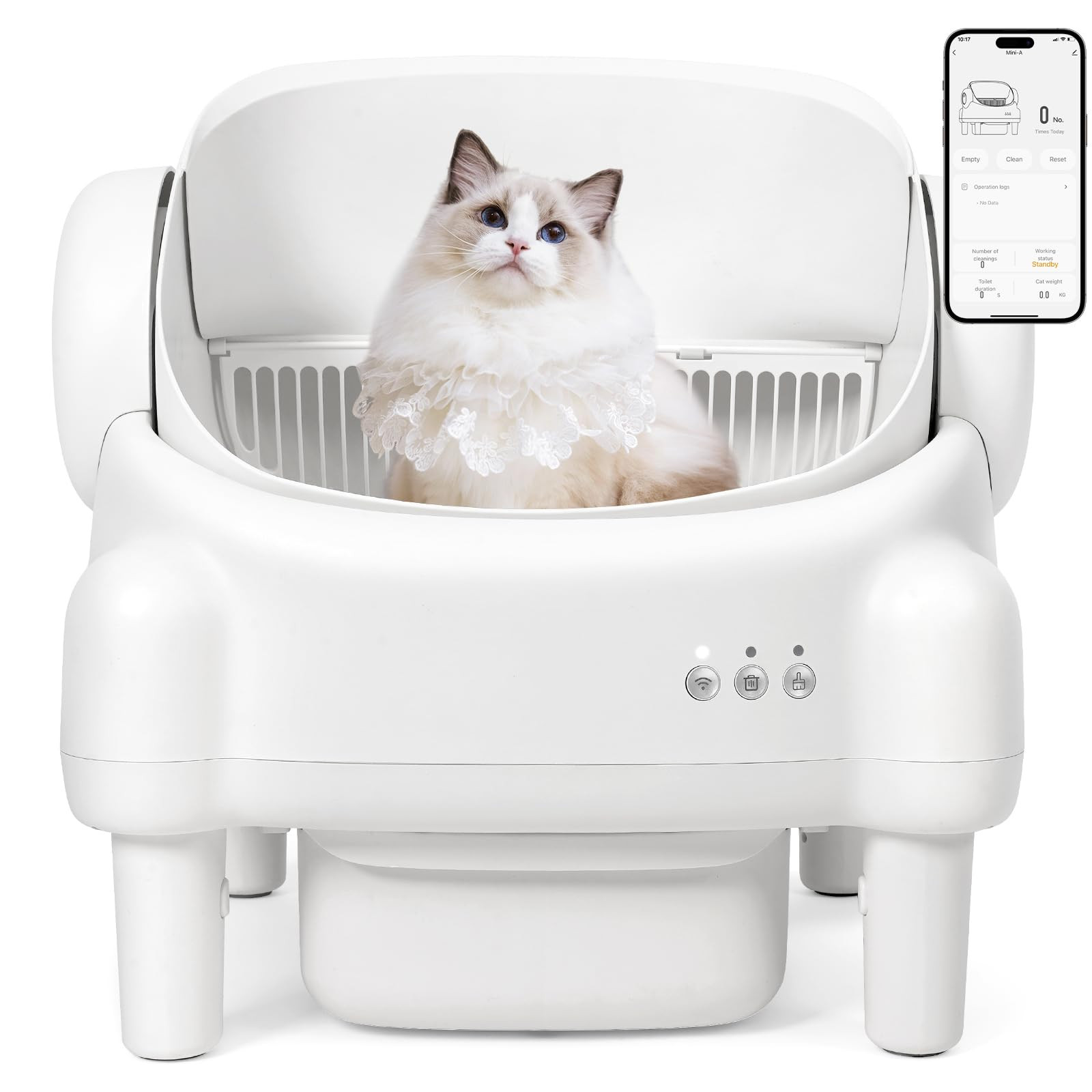 Self Cleaning Litter Box,Open Top Automatic Litter Box with App Control for Multiple Cats, Safety... | Amazon (US)