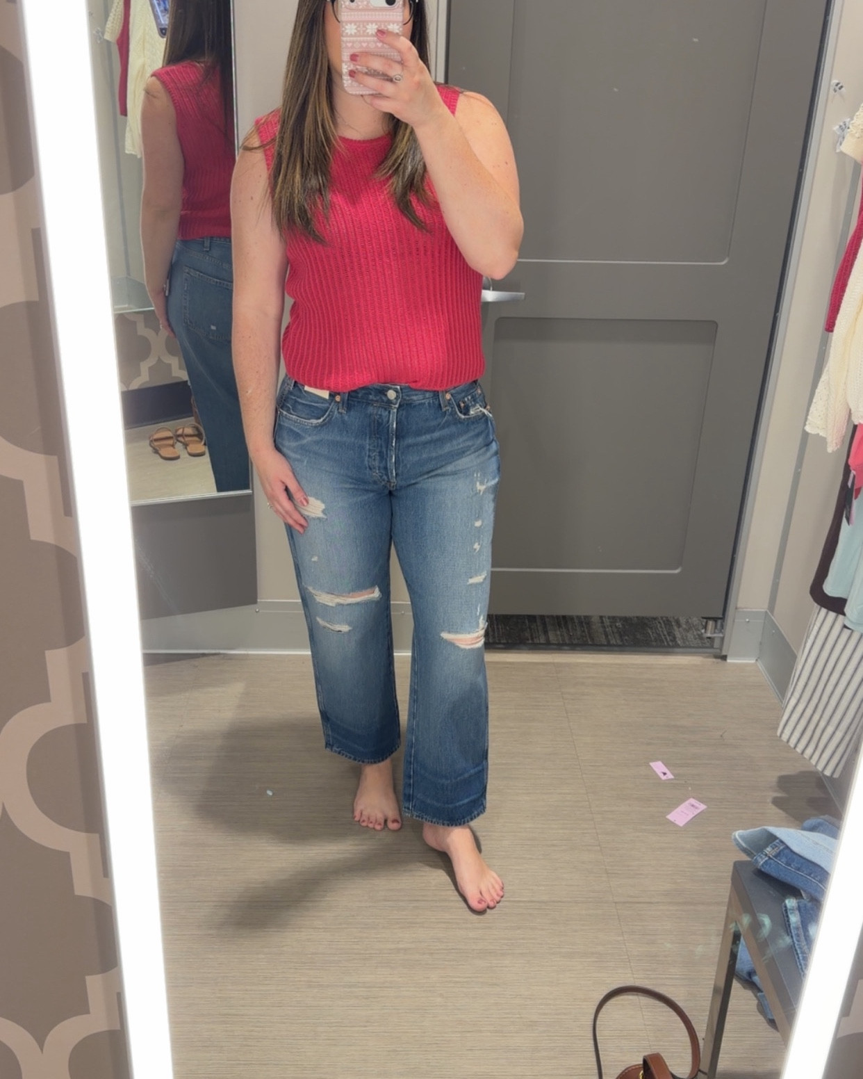 Outfits I’ve purchased from @Target that are going to be my clothing staples for this Spring and Summer. 

These outfits are midsize friendly and would be cute lowkey looks for Mother’s Day. 

Outfit Details: 

Women’s Crewneck Drop Needle Pullover Sweater Tank by A New Day (listed online as Red but its giving deep pink vibes) paired with Women’s Mid-Rise Boyfriend Jeans by Universal Thread in Vintage Medium Destroy.

Women’s Short Sleeve Crochet Sweater Top by A New Day in Cream paired with Women’s High-Rise Straight Jeans by Universal Thread in Light Wash.

Women’s Short Sleeve Boyfriend T-Shirt by Universal Thread in Black paired with Women’s High-Rise Straight Jeans by Universal Thread in Medium Wash.

Midsize Outfit Ideas | Mother’s Day Outfit Ideas | Spring Outfits 2026 | Summer Outfits 2026


#LTKMothersDay #LTKootd #LTKMidsize