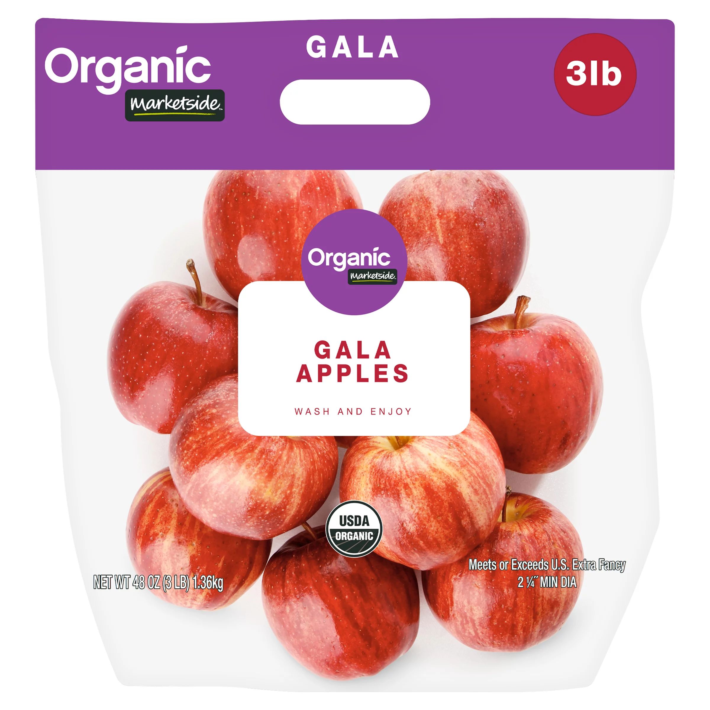 Marketside Organic Gala Apples, 3 lb Bag - Walmart.com | Walmart (US)