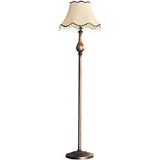 European Floor Lamp 5 Ft Tall Lamps Fabric Lampshade Standing Lamp Metal Base for Bedroom Living ... | Amazon (US)