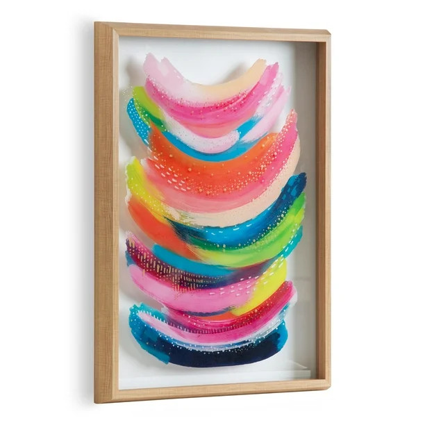 Kate and Laurel Blake Bright Abstract Framed Printed Glass Art By Jessi Raulet Of EttaVee, 18x24 ... | Walmart (US)