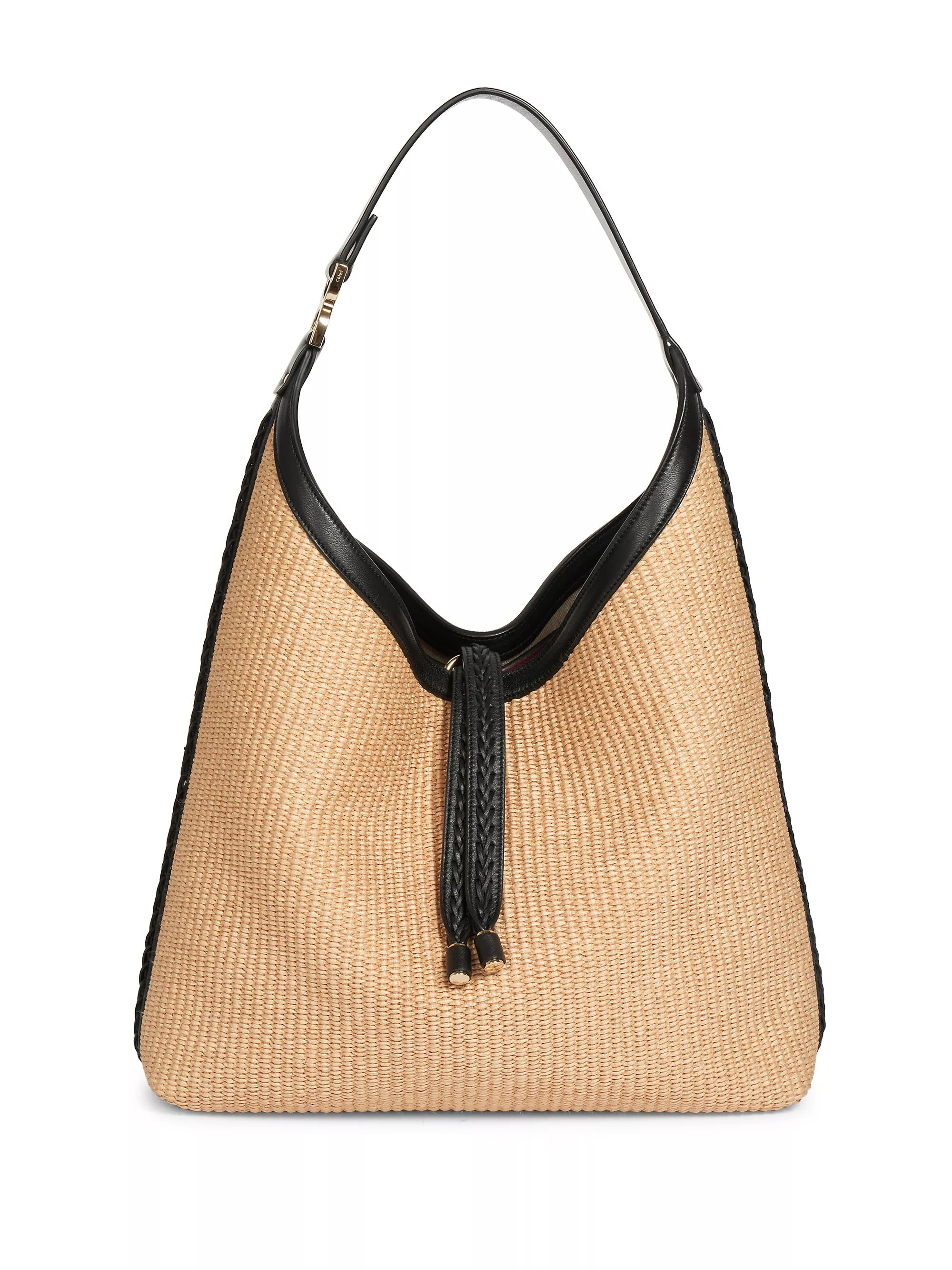 Raffia & Leather Marcie Hobo Bag | Saks Fifth Avenue