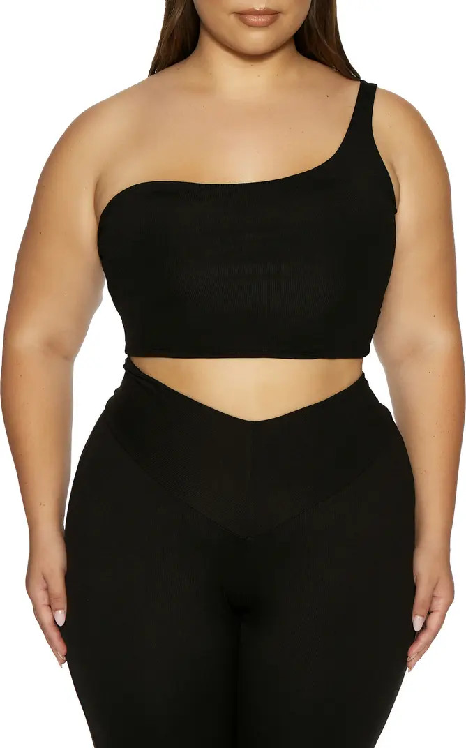 Naked Wardrobe Skin One-Shoulder Crop Tank | Nordstrom | Nordstrom