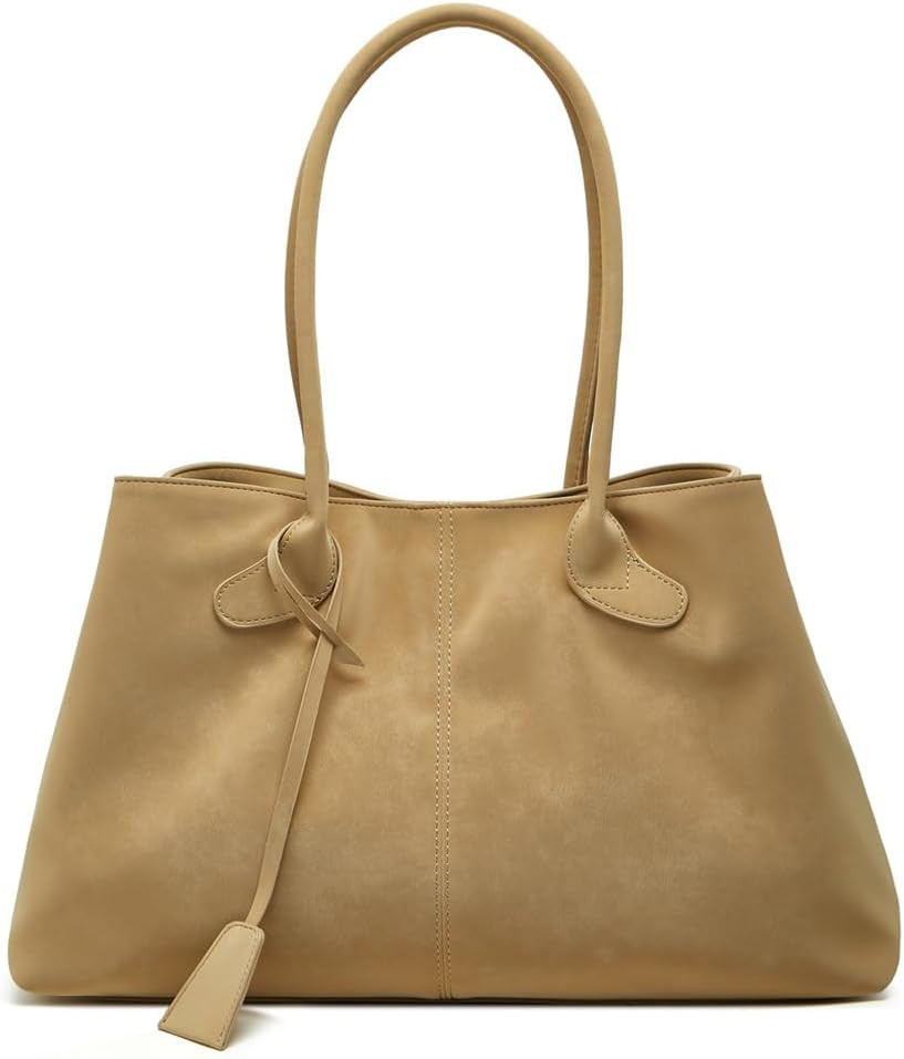 Faux Suede Slouchy Shoulder Bag Women Large Hobo Tote Bag Leather Strap Magnetic Lightweight Satchel Casual Travel Work | Amazon (US)