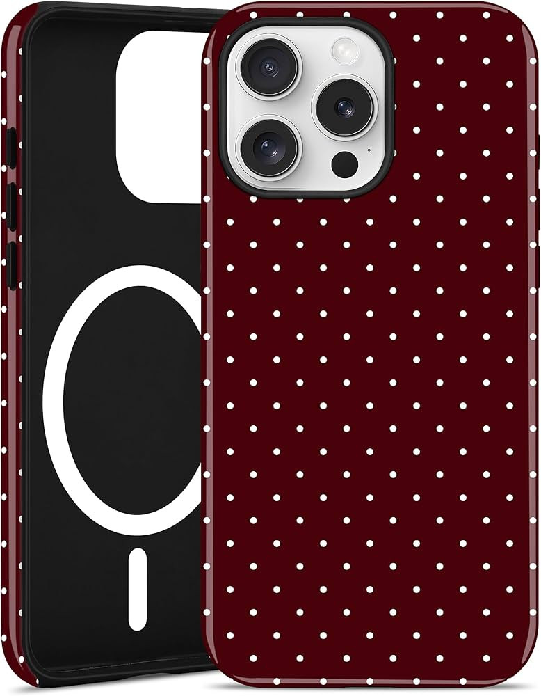 Jusy Compatible with MagSafe Polka Dot Case for iPhone 14 Pro, Cute Christmas Polka Dots Magnetic... | Amazon (US)