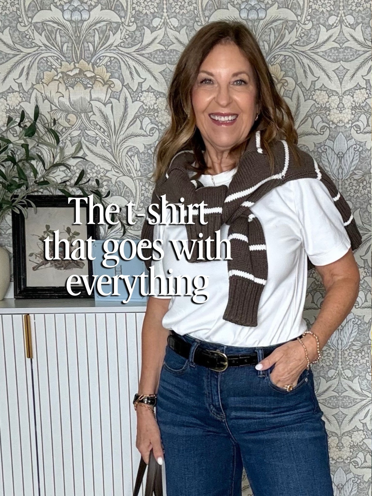A favorite T-shirt.
I'm wearing a size small for a roomier fit.

#LTKOver40 #LTKPetite #LTKMidsize