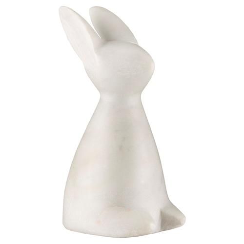 Chloe Modern Classic White Marble Rabbit Figurine | Kathy Kuo Home