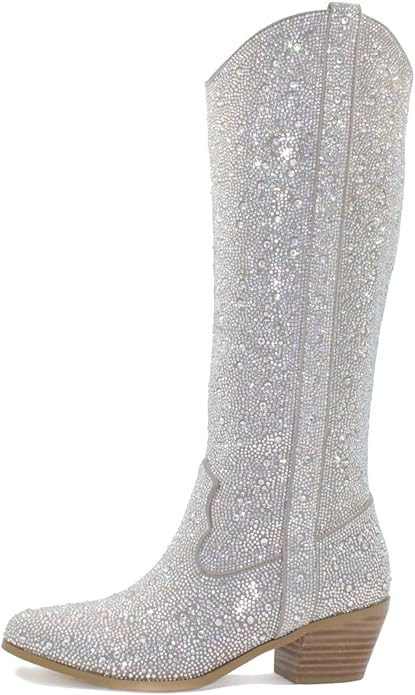 CIERWS Women's Embroidered Western Cowgirl Boots Cowboy Boots Knee High Medium Heel Chunky Heel R... | Amazon (US)